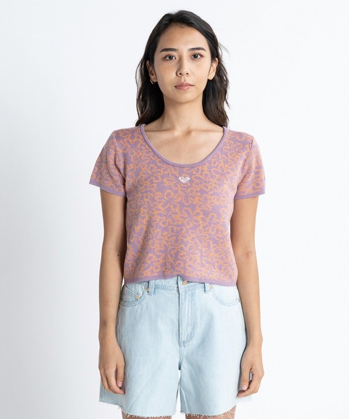 ROXY(ロキシー)の「HAWAIIAN HEAT TOPS/ロキシークロップドトップス(Tシャツ/カットソー・レディース・ブルー/パープル/ブラック・SMALL/MEDIUM/LARGE)」の13枚目の写真