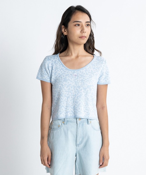 ROXY(ロキシー)の「HAWAIIAN HEAT TOPS/ロキシークロップドトップス(Tシャツ/カットソー・レディース・ブルー/パープル/ブラック・SMALL/MEDIUM/LARGE)」の14枚目の写真