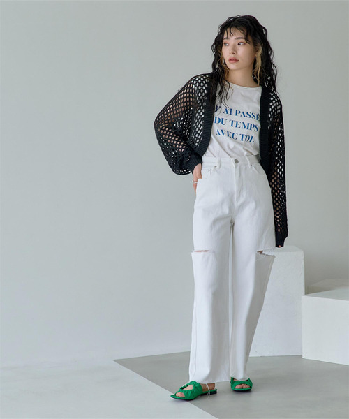 miette（ミエット）の「ｶｯﾄｽﾘｯﾄﾃﾞﾆﾑﾊﾟﾝﾂ（デニムパンツ・レディース・ライトブルー/ブルー/ブラック/オフホワイト・S）」の19枚目の写真