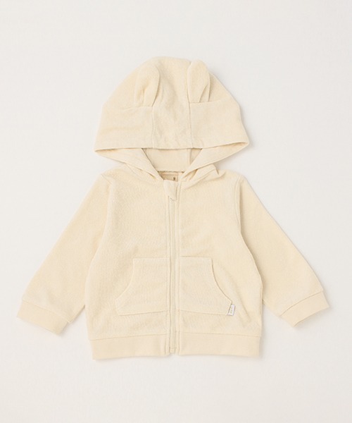 petit main（プティマイン）の「【弱酸性】アニマルジップパーカー（パーカー・キッズ・マスタード/アイボリー/モカ・80ｃｍ/70cm）」の2枚目の写真