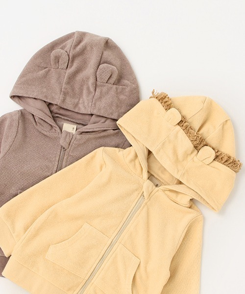 petit main（プティマイン）の「【弱酸性】アニマルジップパーカー（パーカー・キッズ・マスタード/アイボリー/モカ・80ｃｍ/70cm）」の11枚目の写真