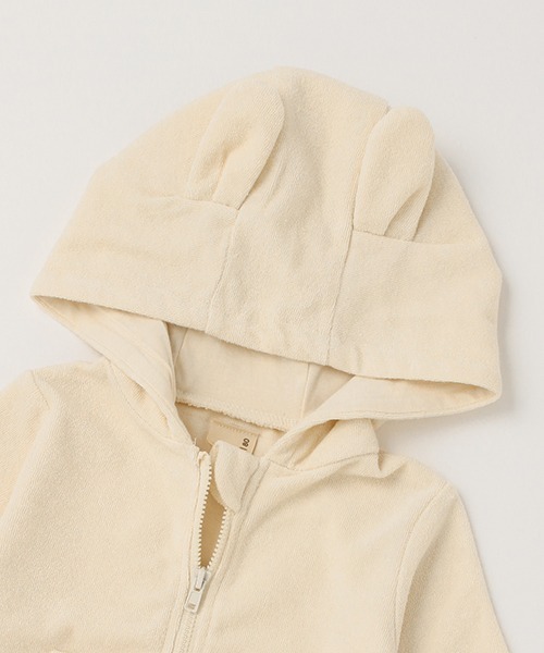 petit main（プティマイン）の「【弱酸性】アニマルジップパーカー（パーカー・キッズ・マスタード/アイボリー/モカ・80ｃｍ/70cm）」の6枚目の写真