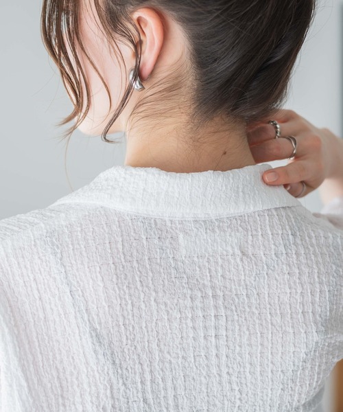 WEGO（ウィゴー）の「WEGO/【セットアップ対応商品】クリンクルオープンカラーシャツ（シャツ/ブラウス・レディース・イエロー/ブラック/サックスブルー/オフホワイト・FREE）」の21枚目の写真