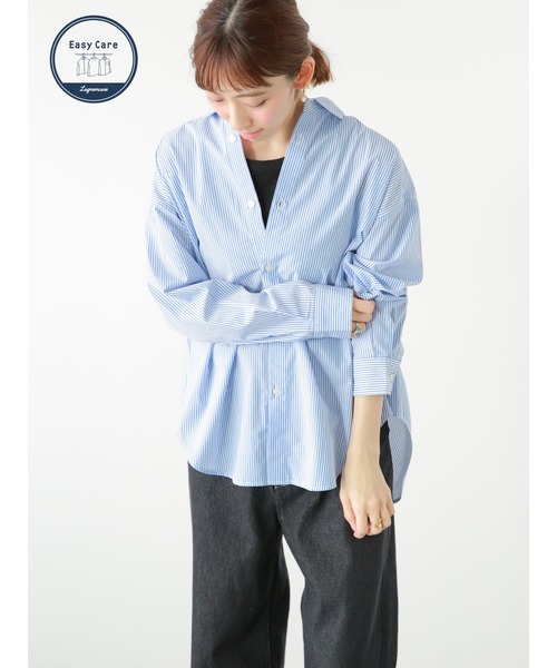 Lugnoncure(ルノンキュール)の「TCブロードレギュラーシャツ(シャツ/ブラウス・レディース・ブルー/オフホワイト/ブラック/サックスブルー・フリ-)」の1枚目の写真