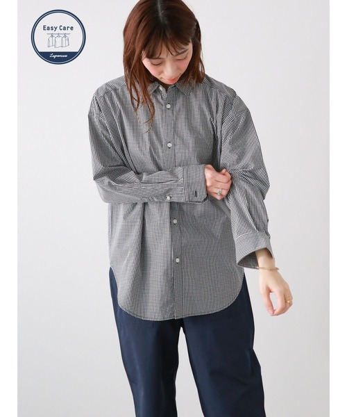 Lugnoncure(ルノンキュール)の「TCブロードレギュラーシャツ(シャツ/ブラウス・レディース・ブルー/オフホワイト/ブラック/サックスブルー・フリ-)」の3枚目の写真