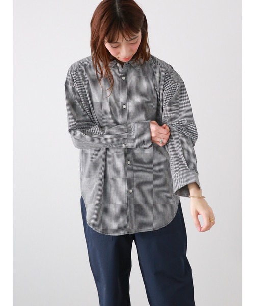 Lugnoncure(ルノンキュール)の「TCブロードレギュラーシャツ(シャツ/ブラウス・レディース・ブルー/オフホワイト/ブラック/サックスブルー・フリ-)」の18枚目の写真