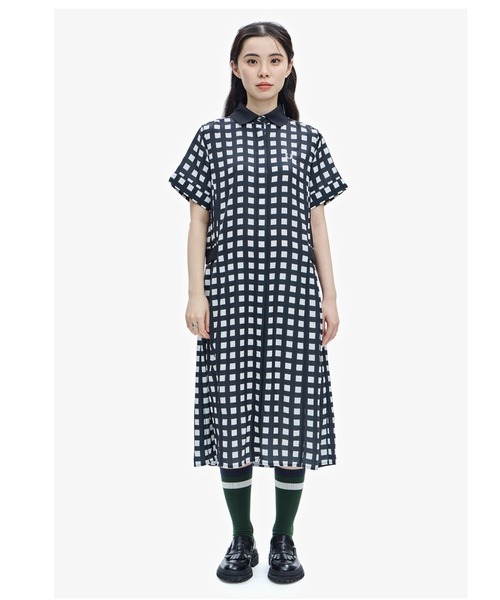 【未使用級】フレッドペリー Ribbed Collar Shirt Dress FRED PERRY（フレッドペリー）の「Ribbed Collar Shirt Dress（シャツ
