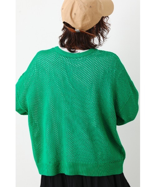 RODEO CROWNS WIDE BOWL(ロデオクラウンズワイドボウル)の「2WAY メッシュニット L/S TEE SET(ニット/セーター・レディース・ブラック/ライム/グリーン/アイボリー・FREE)」の11枚目の写真