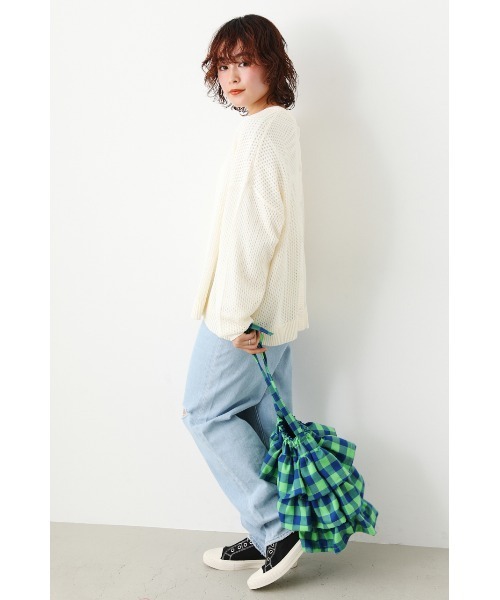RODEO CROWNS WIDE BOWL(ロデオクラウンズワイドボウル)の「2WAY メッシュニット L/S TEE SET(ニット/セーター・レディース・ブラック/ライム/グリーン/アイボリー・FREE)」の14枚目の写真