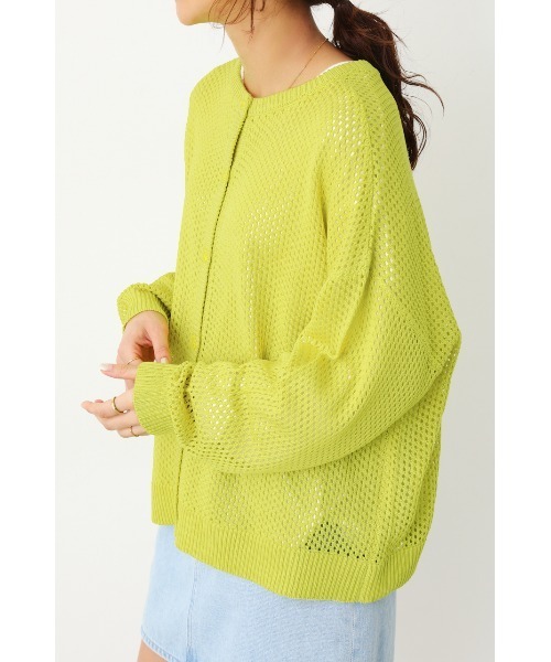 RODEO CROWNS WIDE BOWL(ロデオクラウンズワイドボウル)の「2WAY メッシュニット L/S TEE SET(ニット/セーター・レディース・ブラック/ライム/グリーン/アイボリー・FREE)」の15枚目の写真