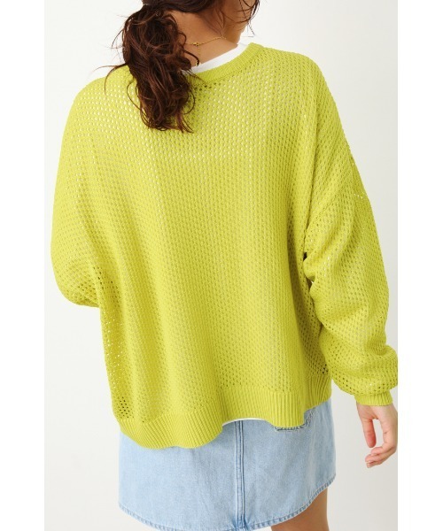 RODEO CROWNS WIDE BOWL(ロデオクラウンズワイドボウル)の「2WAY メッシュニット L/S TEE SET(ニット/セーター・レディース・ブラック/ライム/グリーン/アイボリー・FREE)」の16枚目の写真