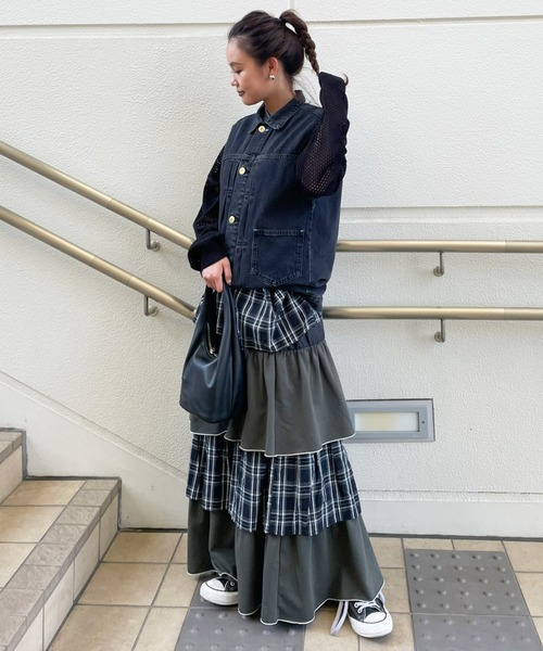 RODEO CROWNS WIDE BOWL(ロデオクラウンズワイドボウル)の「2WAY メッシュニット L/S TEE SET(ニット/セーター・レディース・ブラック/ライム/グリーン/アイボリー・FREE)」の22枚目の写真