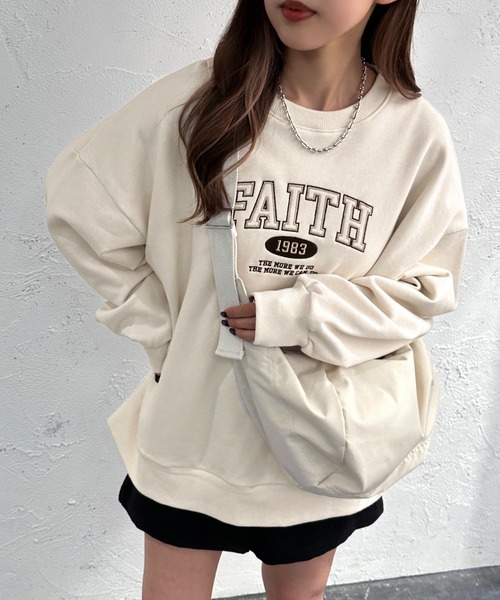 apres jour mignon(アプレジュールミニョン)の「ヘビーウェイトスウェット3【ZOZOTOWN限定アイテム】(スウェット・レディース・アイボリー/ナチュラル/オレンジ/ベージュ系その他2/ブラック系その他/ベージュ系その他/ピンク/ブラック・X-LARGE/フリー)」の7枚目の写真