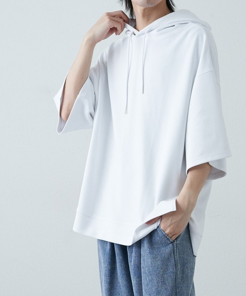 COLONY 2139(コロニートゥーワンスリーナイン)の「ダイバーポンチBIG半袖パーカー(パーカー・メンズ・ホワイト/チャコールグレー/ブラック・MEDIUM/LARGE)」の2枚目の写真