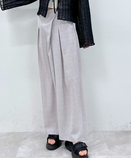 FOREVER 21（フォーエバー トゥエンティーワン）の「コードベルトリネンライクパンツ（その他パンツ・レディース・ブルー/グレー/ライトグレー・SMALL/MEDIUM）」の2枚目の写真