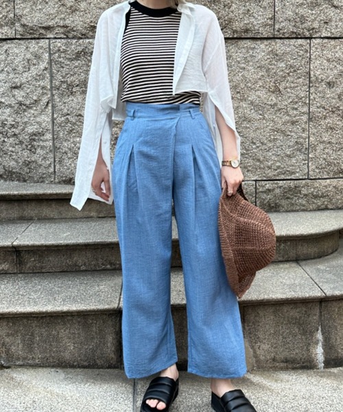 FOREVER 21（フォーエバー トゥエンティーワン）の「コードベルトリネンライクパンツ（その他パンツ・レディース・ブルー/グレー/ライトグレー・SMALL/MEDIUM）」の7枚目の写真