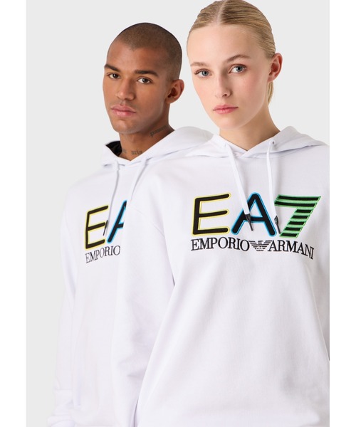 EMPORIO ARMANI EA7(エンポリオアルマーニイーエーセブン)の「【エンポリオ アルマーニ EA7】Logo Series フード付きスウェットシャツ コットン製(スウェット・メンズ・ブラック/ホワイト・LARGE/MEDIUM/X-LARGE/XX-LARGE/SMALL/X-SMALL)」の6枚目の写真