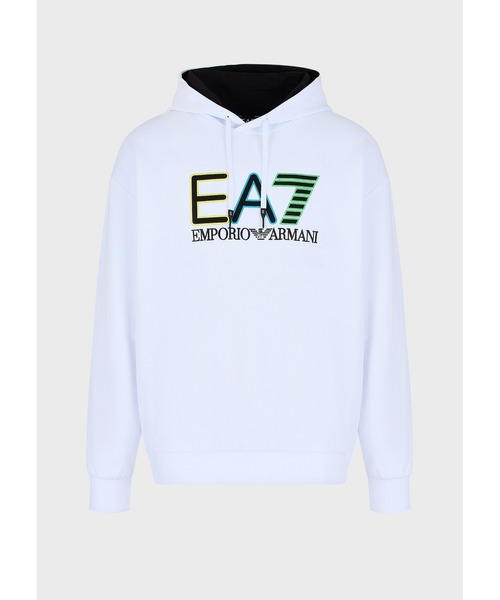 EMPORIO ARMANI EA7(エンポリオアルマーニイーエーセブン)の「【エンポリオ アルマーニ EA7】Logo Series フード付きスウェットシャツ コットン製(スウェット・メンズ・ブラック/ホワイト・LARGE/MEDIUM/X-LARGE/XX-LARGE/SMALL/X-SMALL)」の5枚目の写真
