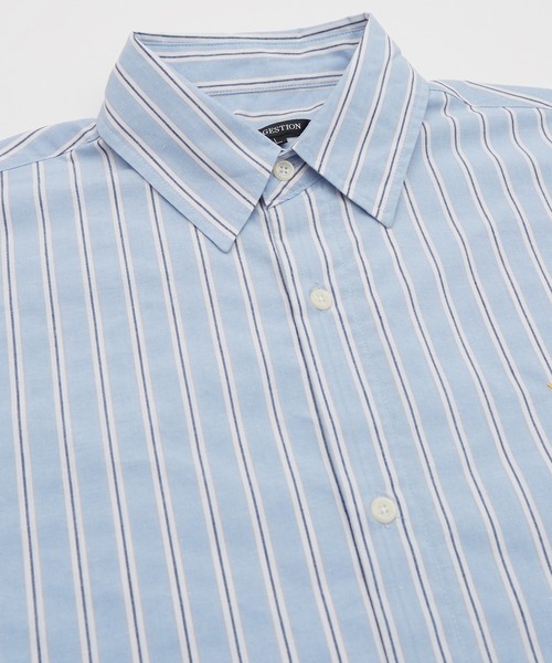 improves(インプローブス)の「ワンポイント 刺しゅう ストライプ オーバーサイズ 半袖シャツ(シャツ/ブラウス・メンズ・グリーン/サックスブルー・MEDIUM/LARGE/X-LARGE)」の19枚目の写真