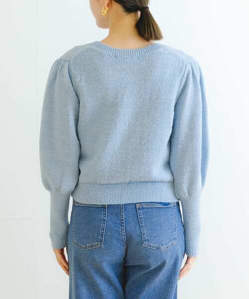 URBAN RESEARCH（アーバンリサーチ）の「パフスリーブカーディガン（カーディガン/ボレロ・レディース・ブラック/オフホワイト/ブルー系その他・FREE）」の6枚目の写真