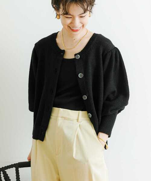 URBAN RESEARCH（アーバンリサーチ）の「パフスリーブカーディガン（カーディガン/ボレロ・レディース・ブラック/オフホワイト/ブルー系その他・FREE）」の14枚目の写真