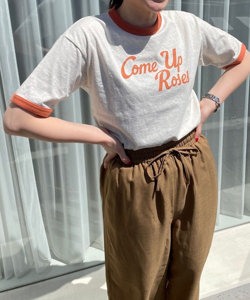 LOWRYS FARM(ローリーズファーム)の「リンガーTシャツSS 704169(Tシャツ/カットソー・レディース・グレー/チャコールグレー/アイボリー・FREE)」の2枚目の写真