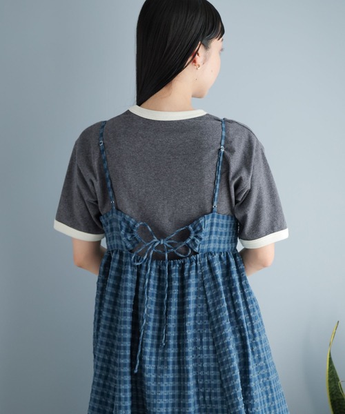 LOWRYS FARM(ローリーズファーム)の「リンガーTシャツSS 704169(Tシャツ/カットソー・レディース・グレー/チャコールグレー/アイボリー・FREE)」の11枚目の写真