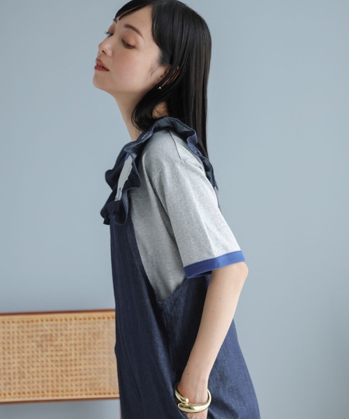 LOWRYS FARM(ローリーズファーム)の「リンガーTシャツSS 704169(Tシャツ/カットソー・レディース・グレー/チャコールグレー/アイボリー・FREE)」の17枚目の写真