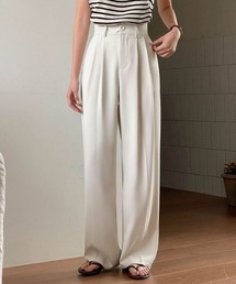 SONA | SONA(ソナ)[体型カバー]ハイウエストピンタックワイドスラックス(スラックス)