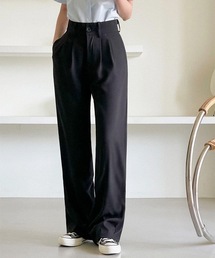 SONA(ソナ)[体型カバー]ハイウエストピンタックワイドスラックス