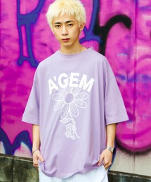 『A'gem/エージェム』フラワープリント半袖Tシャツ/ハーフスリーブカットソー