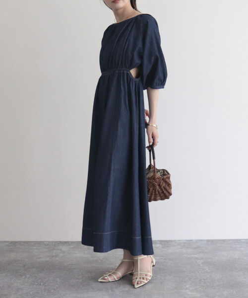 fredy emue（フレディエミュ）の「【fredy emue】ウエストカットアウトデニムワンピース（ワンピース・レディース・ブラック/ネイビー・38）」の7枚目の写真