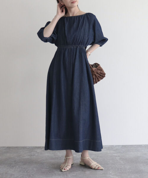 fredy emue（フレディエミュ）の「【fredy emue】ウエストカットアウトデニムワンピース（ワンピース・レディース・ブラック/ネイビー・38）」の8枚目の写真