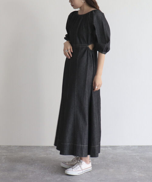 fredy emue（フレディエミュ）の「【fredy emue】ウエストカットアウトデニムワンピース（ワンピース・レディース・ブラック/ネイビー・38）」の20枚目の写真