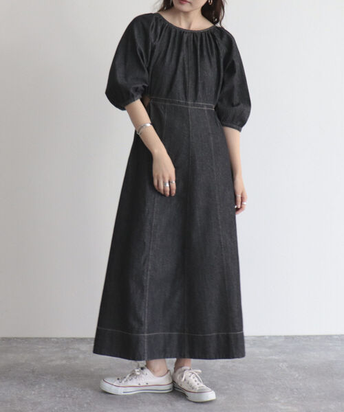 fredy emue（フレディエミュ）の「【fredy emue】ウエストカットアウトデニムワンピース（ワンピース・レディース・ブラック/ネイビー・38）」の22枚目の写真
