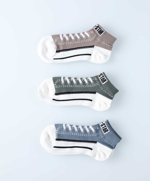 CONVERSE（コンバース）の「【CONVERSE】スニーカー柄ソックス３Ｐ（ソックス/靴下・レディース・ブルー/ネイビー・M/S）」の6枚目の写真