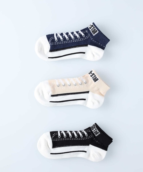 CONVERSE（コンバース）の「【CONVERSE】スニーカー柄ソックス３Ｐ（ソックス/靴下・レディース・ブルー/ネイビー・M/S）」の9枚目の写真