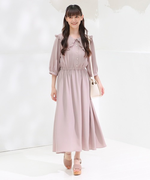 Honeys(ハニーズ)の「フリル衿ワンピース(ワンピース・レディース・ピンク/ネイビー/ブラック・L/M/LL/S)」の21枚目の写真