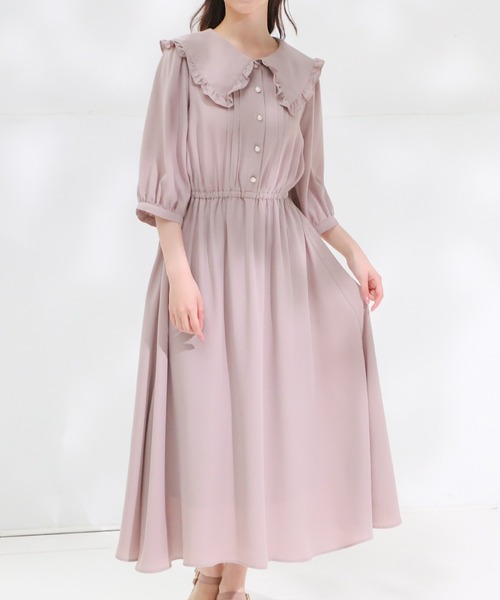 Honeys(ハニーズ)の「フリル衿ワンピース(ワンピース・レディース・ピンク/ネイビー/ブラック・L/M/LL/S)」の18枚目の写真