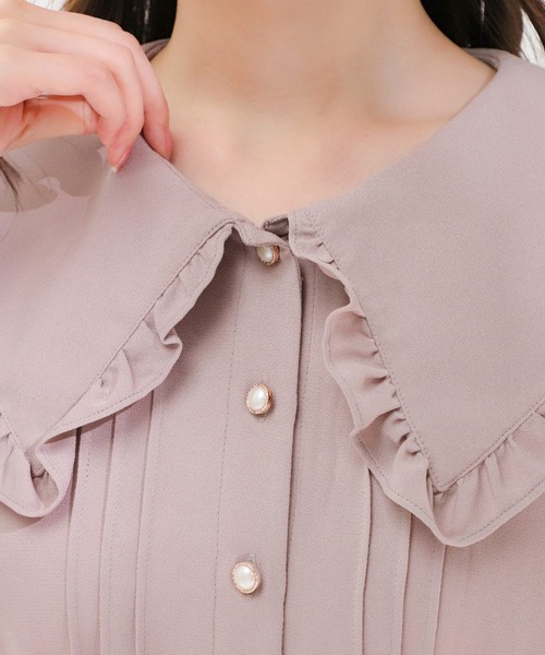 Honeys(ハニーズ)の「フリル衿ワンピース(ワンピース・レディース・ピンク/ネイビー/ブラック・L/M/LL/S)」の12枚目の写真
