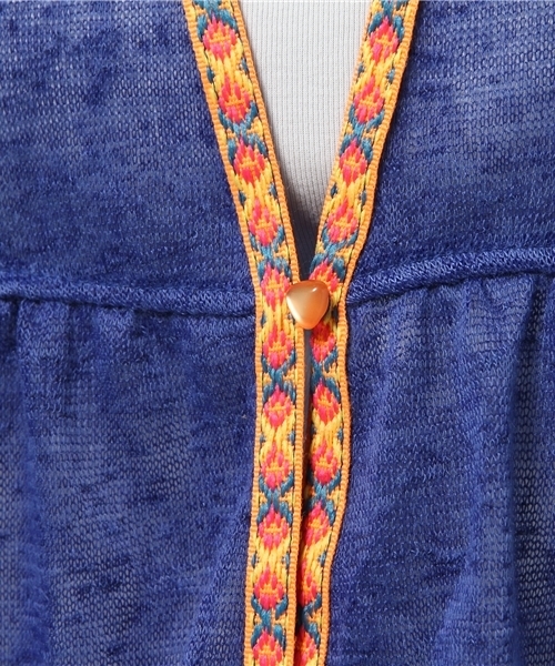 チャイハネ(チャイハネ)の「【チャイハネ】フォークロアテープロングベスト / ロングジレ(ベスト・レディース・ホワイト/オレンジ/ブルー/ブラック/グリーン・FREE)」の14枚目の写真