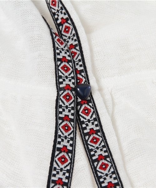 チャイハネ(チャイハネ)の「【チャイハネ】フォークロアテープロングベスト / ロングジレ(ベスト・レディース・ホワイト/オレンジ/ブルー/ブラック/グリーン・FREE)」の11枚目の写真