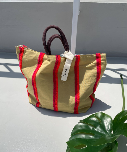 beej（ビージ）の「beej ビッグストライプトートバッグ（トート