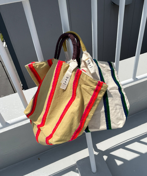 beej（ビージ）の「beej ビッグストライプトートバッグ（トート
