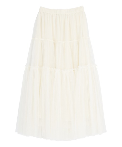 titivate(ティティベイト)の「チュールティアードギャザースカート(スカート・レディース・ブラック系その他/グレー/ブラック/オリーブ/アイボリー・S/M/L)」の6枚目の写真