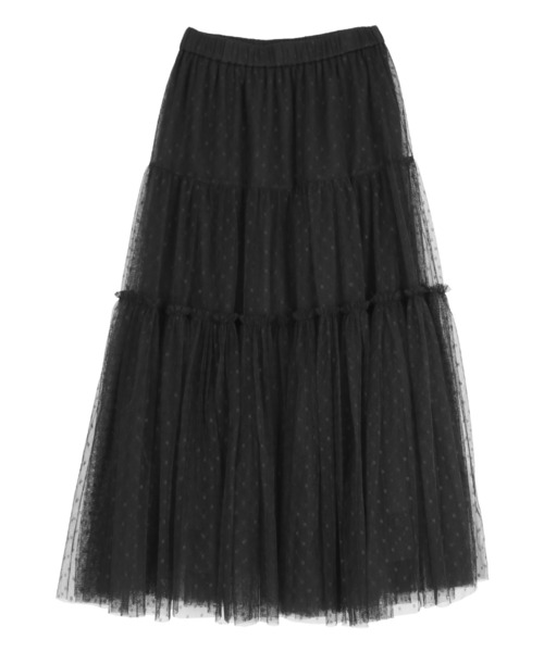 titivate(ティティベイト)の「チュールティアードギャザースカート(スカート・レディース・ブラック系その他/グレー/ブラック/オリーブ/アイボリー・S/M/L)」の8枚目の写真