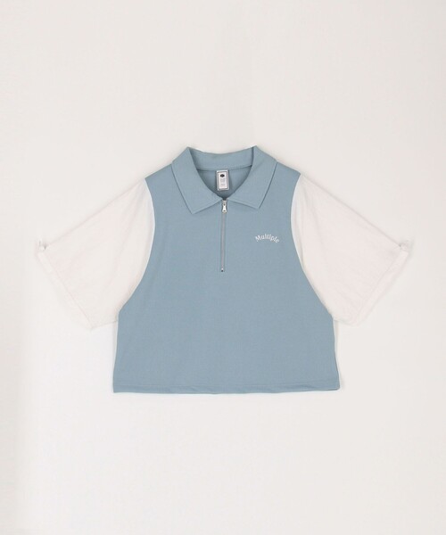 179/WG（イチナナキュウダブルジー）の「配色ハーフジップTシャツ（Tシャツ/カットソー・レディース・オフホワイト/ネイビー/ブルー・FREE）」の18枚目の写真