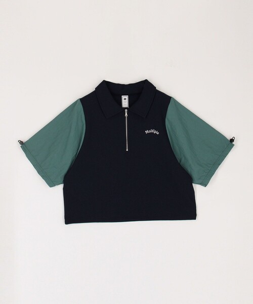 179/WG（イチナナキュウダブルジー）の「配色ハーフジップTシャツ（Tシャツ/カットソー・レディース・オフホワイト/ネイビー/ブルー・FREE）」の19枚目の写真