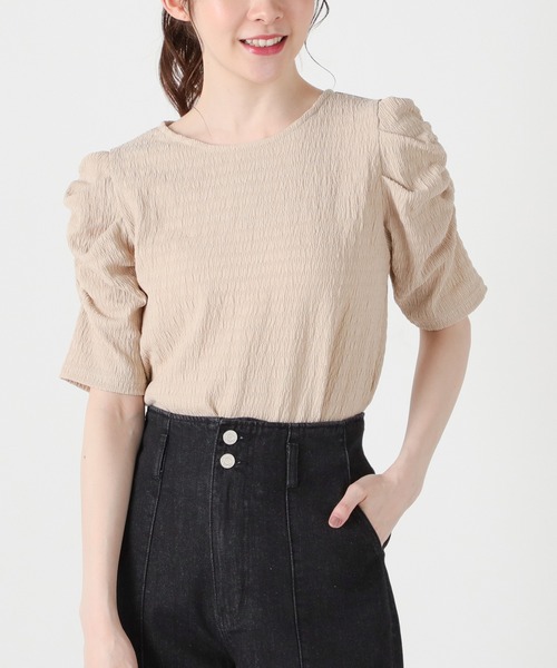 tシャツ モチーフパワショルトップス レディース Honeys（ハニーズ）の「パワショルトップス（Tシャツ/カットソー