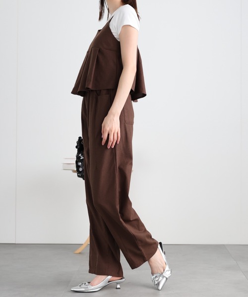 sakishimatokyo（サキシマトーキョー）の「ボックスプリーツキャミ＆ワイドパンツ　セットアップ（セットアップ・レディース・ベージュ/ブラック/ダークブラウン/ブラック系その他・FREE/LARGE）」の13枚目の写真